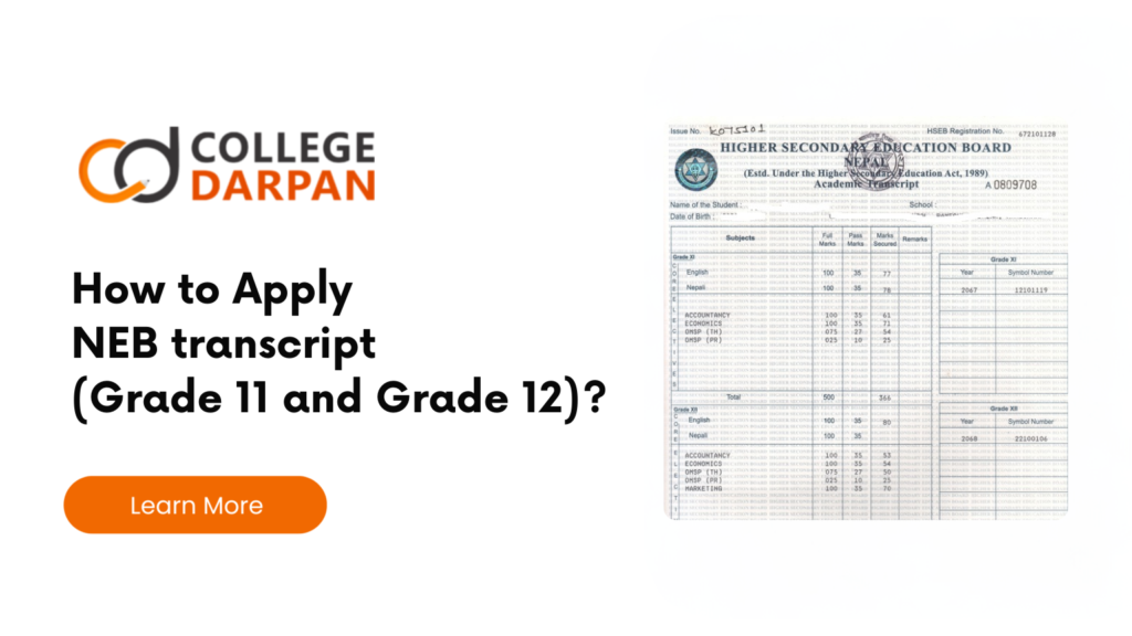 How to Apply NEB transcript (Grade 11 and Grade 12)