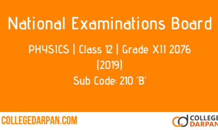 NEB- Grade XII 2076 (2019) PHYSICS(210 ’B’)