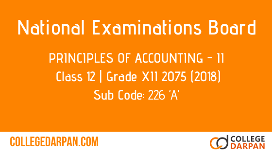 Principles of Accounting II class 12 Grade Xii 2075