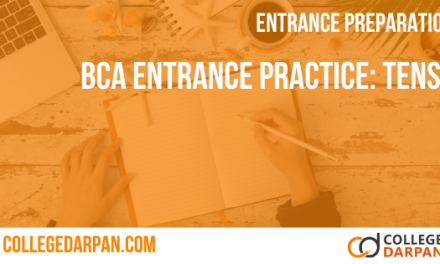 BCA Entrance Practice Quiz: Tense