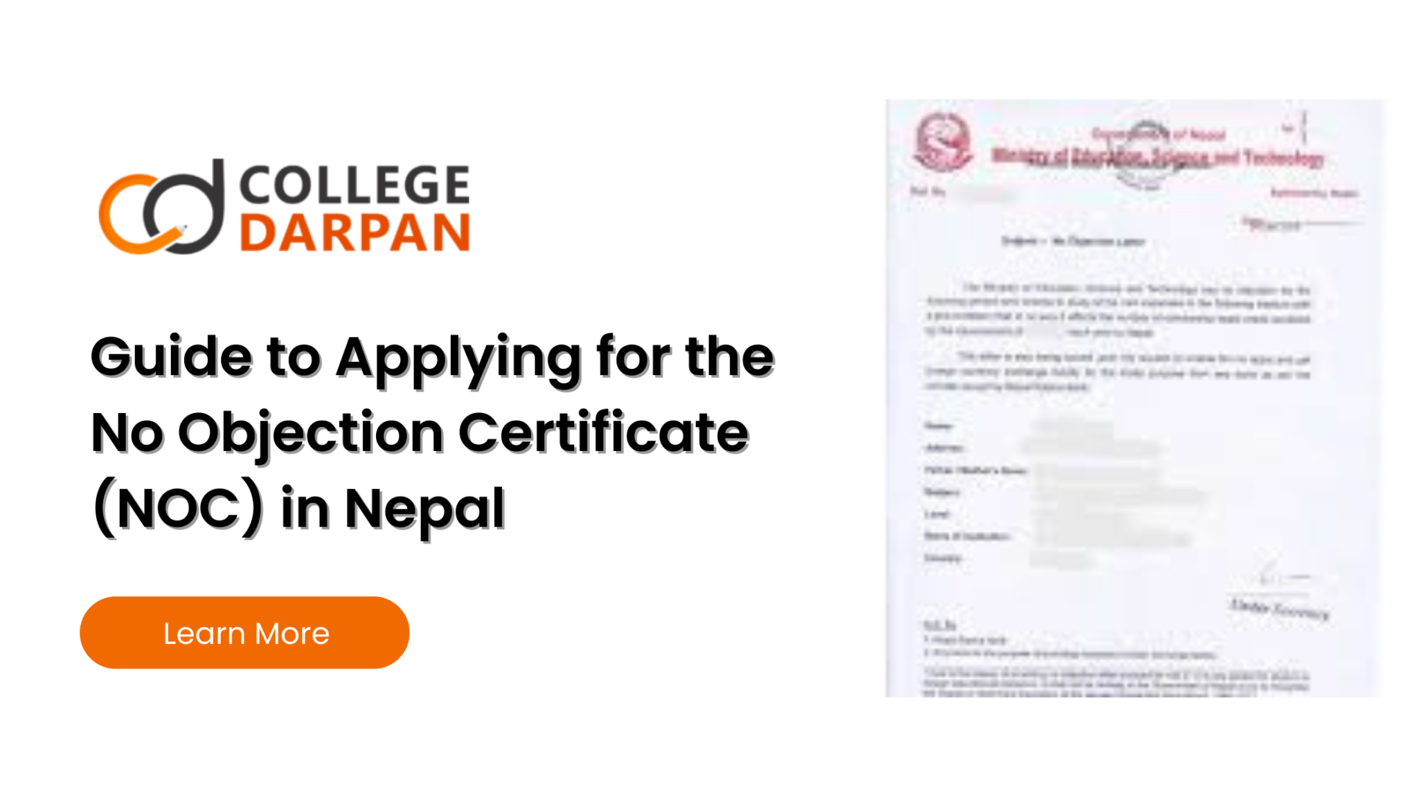 Guide To Applying For The No Objection Certificate Noc In Nepal College Darpan