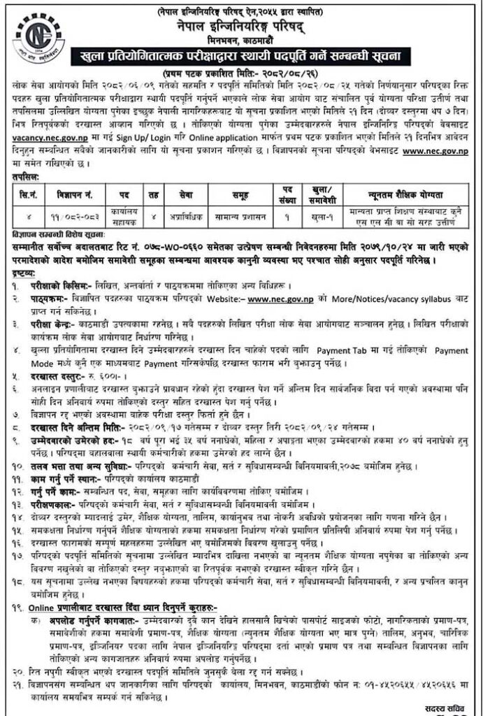 NEC Nepal Job